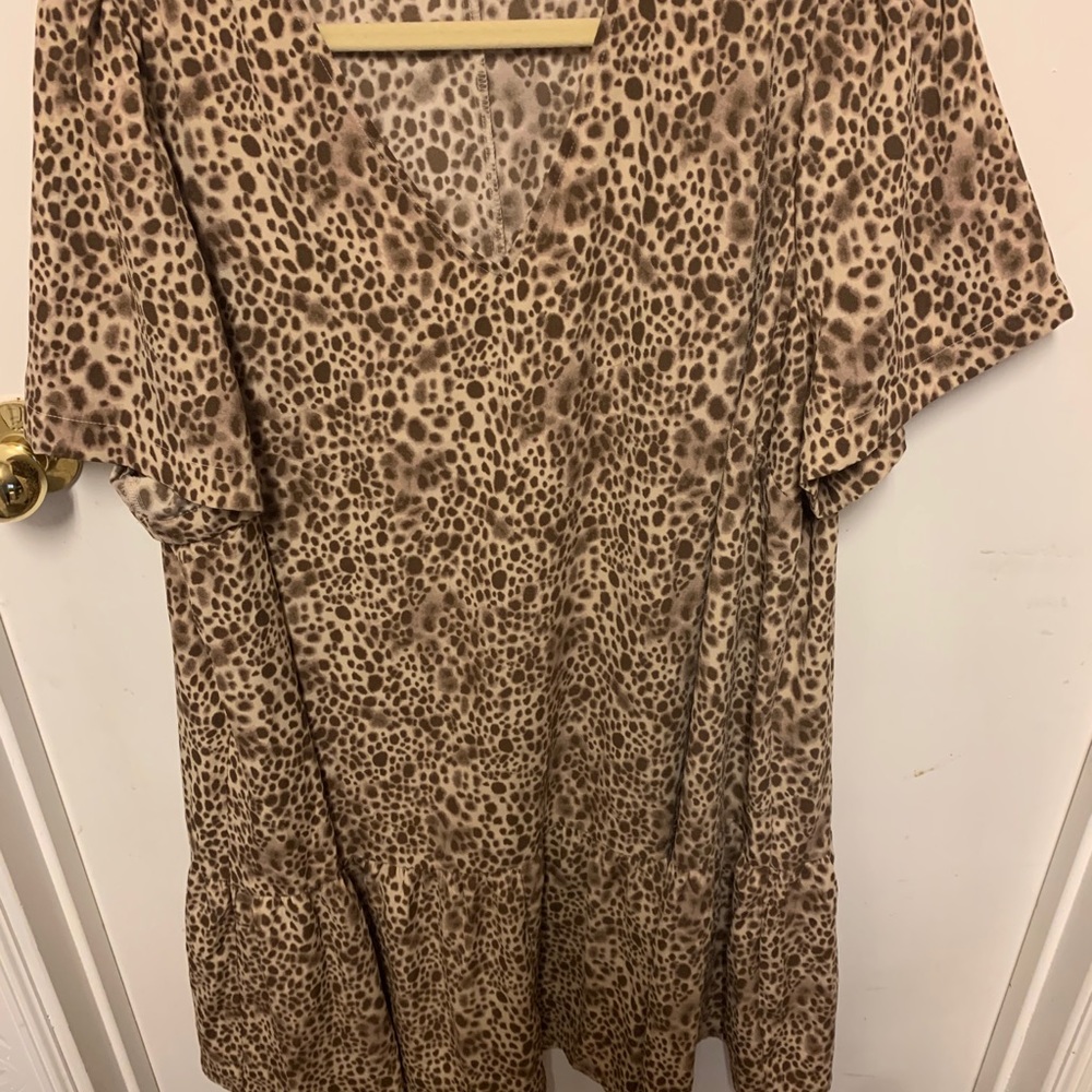 Cute animal print mini dress 1X NWT